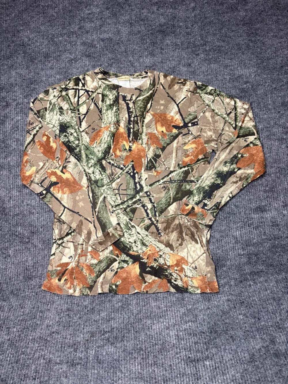 VINTAGE 90's OUTFITTERS RIDGE 3D CAMO LONG SLEEVE POCKET TEE SHIRT SIZE Large